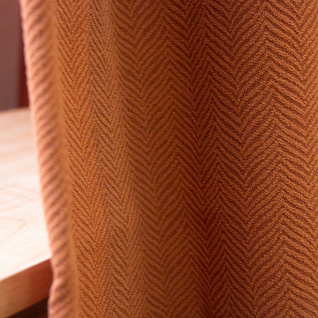 焦糖色松葉絨 遮光窗簾