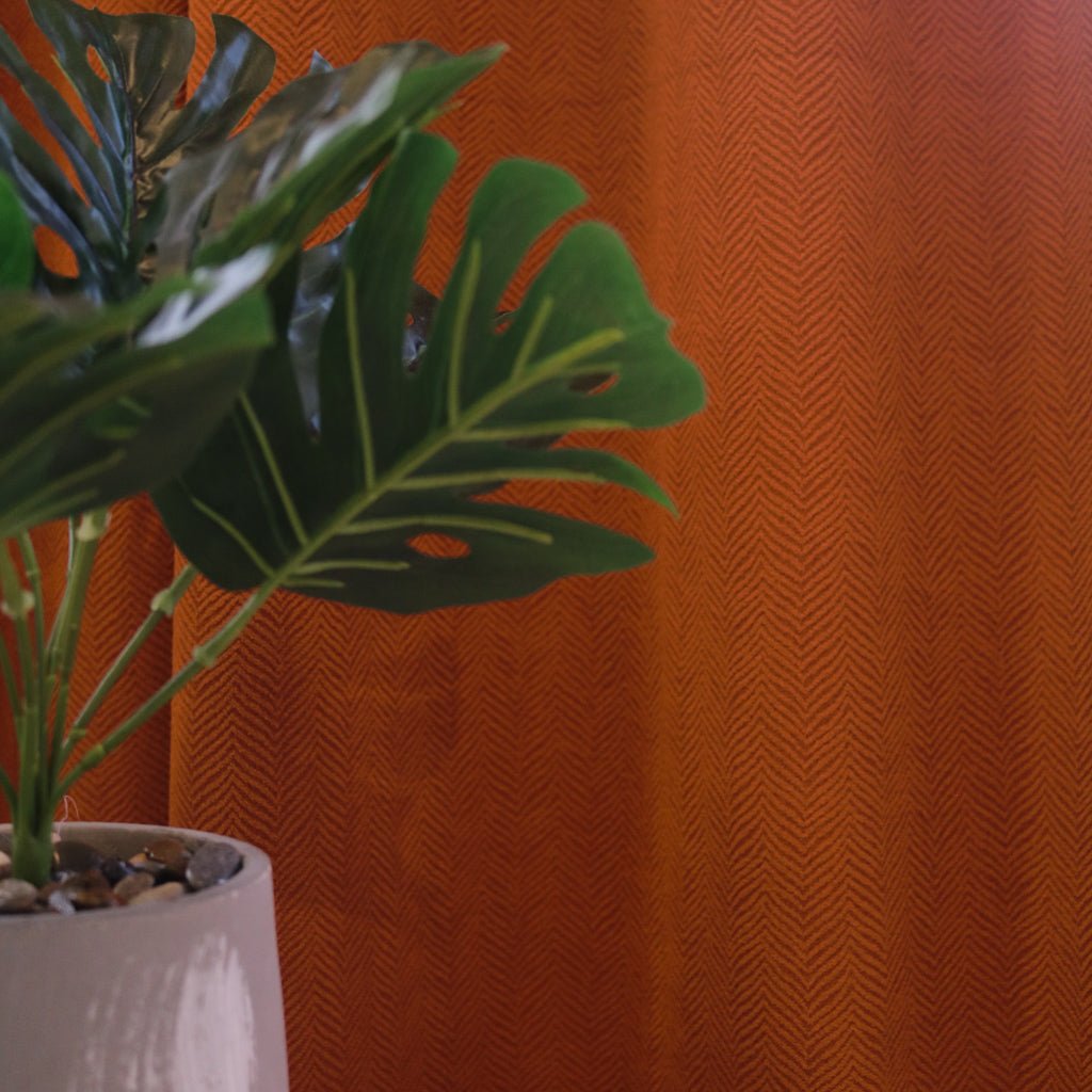 焦糖色松葉絨 遮光窗簾