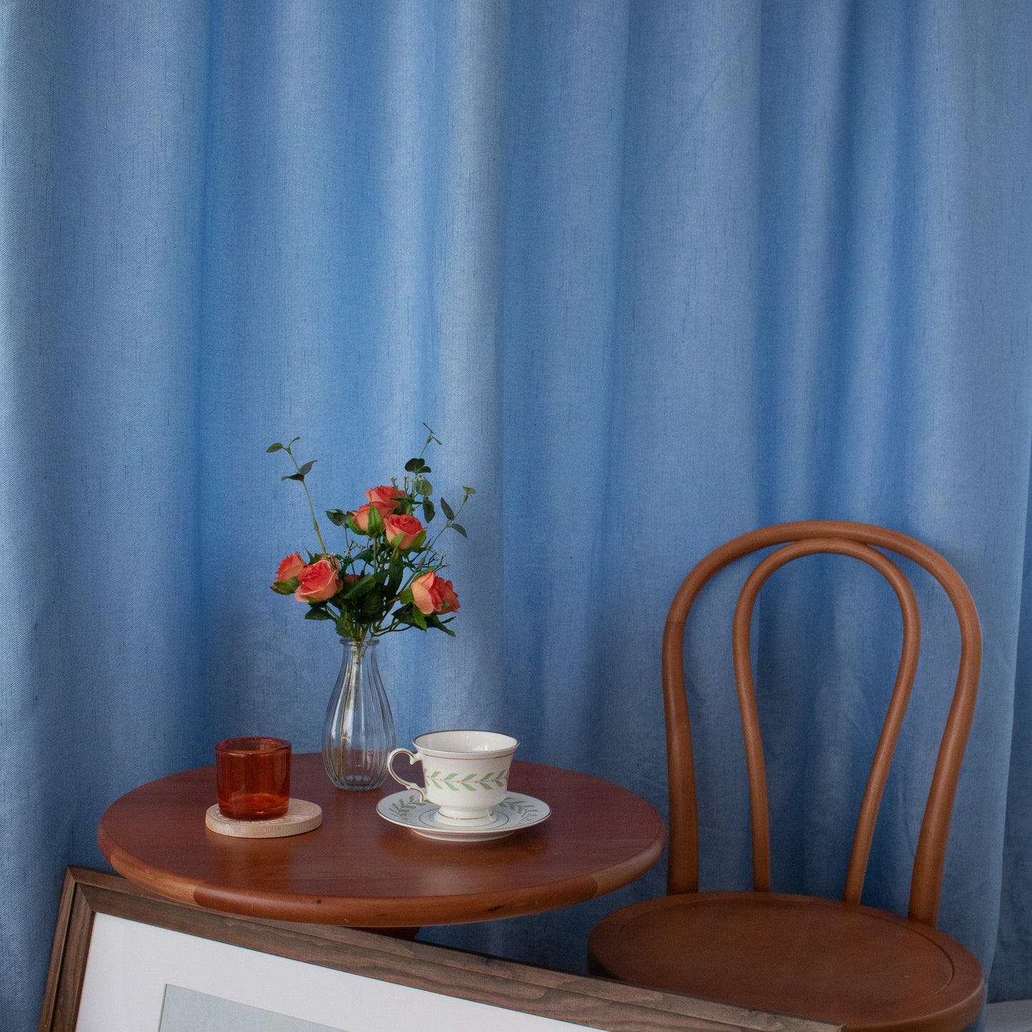 淺藍色薄麻窗簾 - ZEYA Curtain