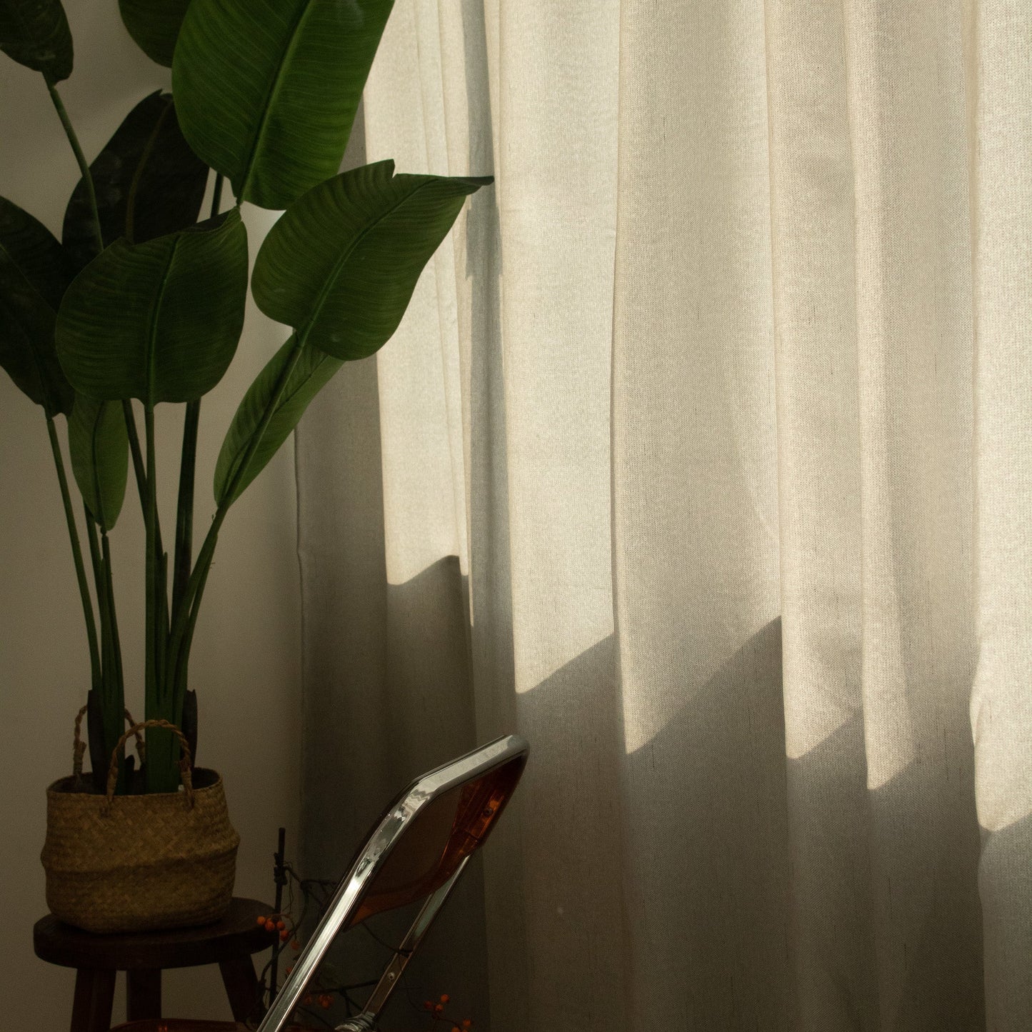 灰色薄麻窗簾 - ZEYA Curtain