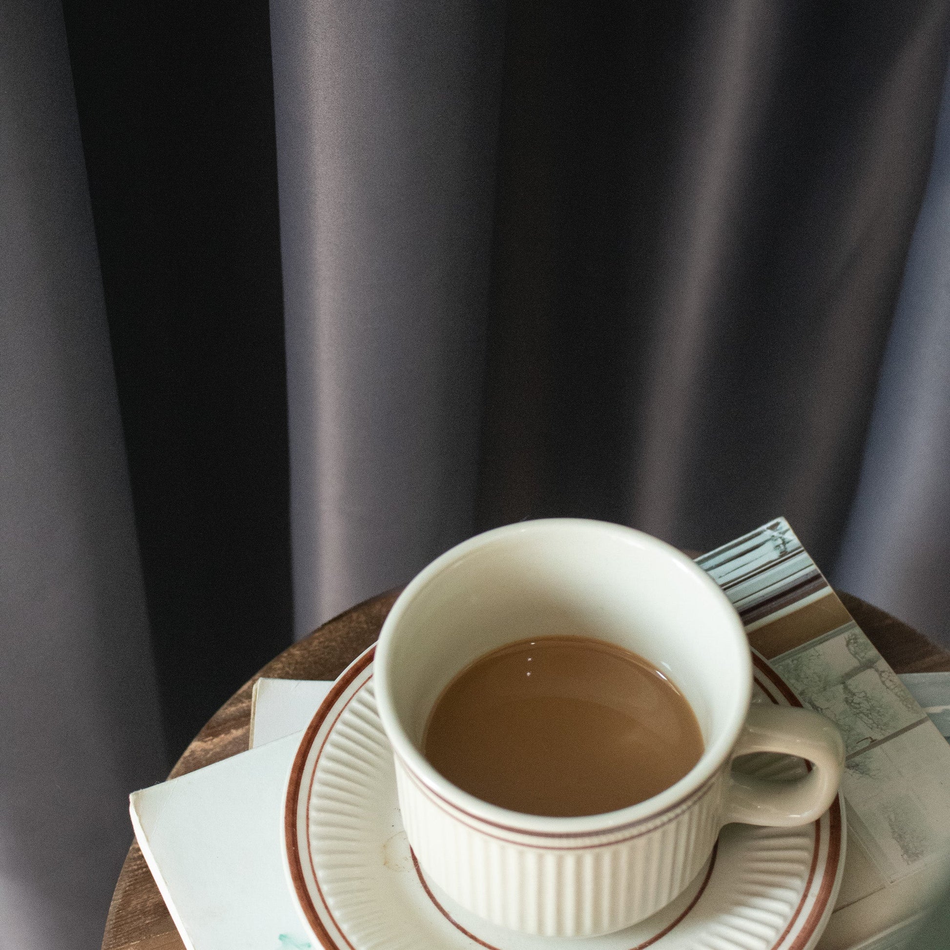 深藍/灰色無花紋高遮光窗簾 - ZEYA Curtain