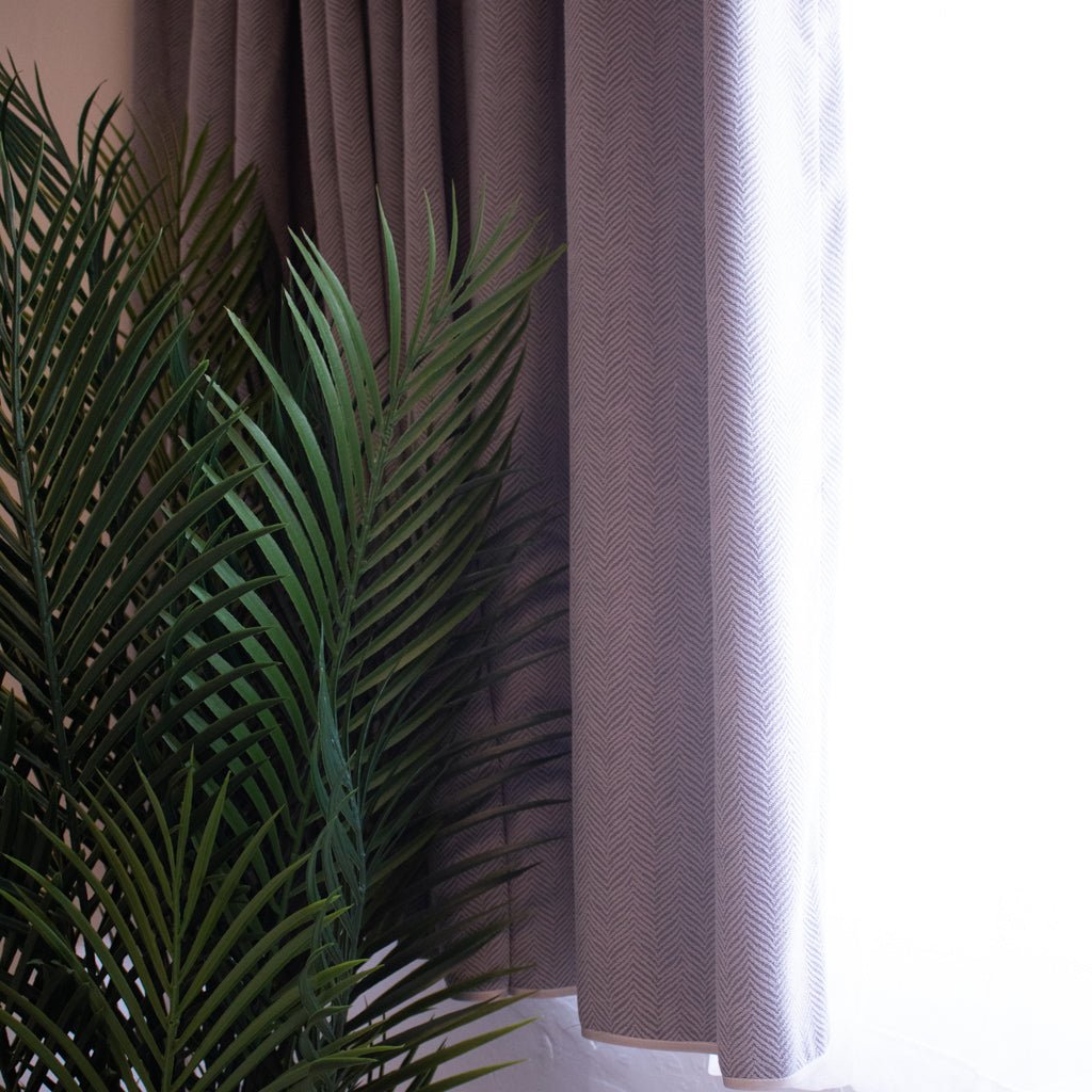 灰色松葉絨 遮光窗簾