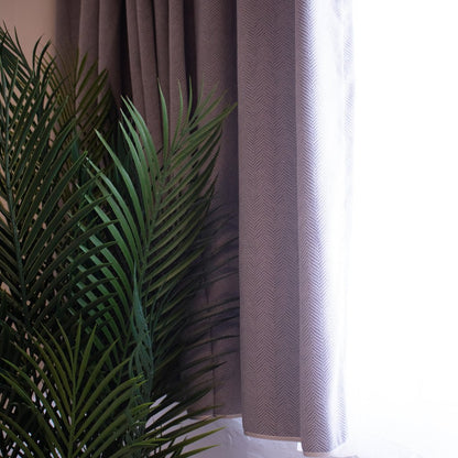 灰色松葉絨 遮光窗簾