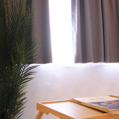 灰色松葉絨 遮光窗簾