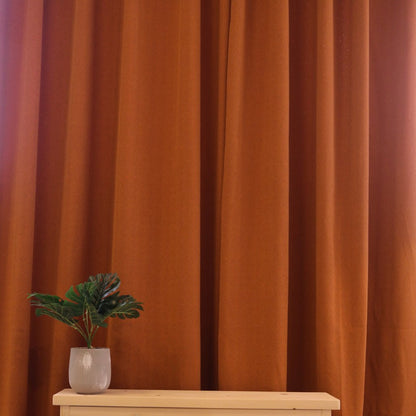 焦糖色松葉絨 遮光窗簾
