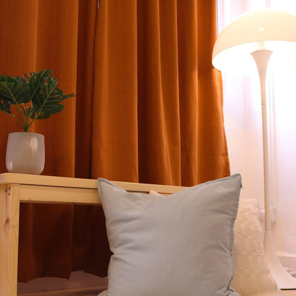 焦糖色松葉絨 遮光窗簾