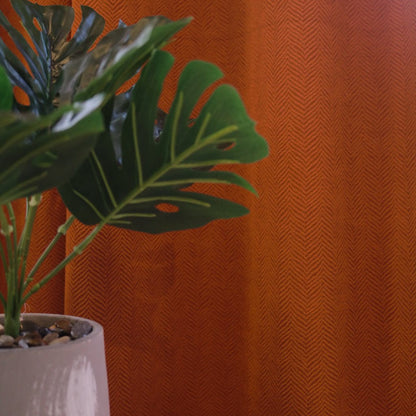 焦糖色松葉絨 遮光窗簾