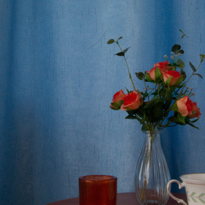 淺藍色薄麻窗簾 - ZEYA Curtain