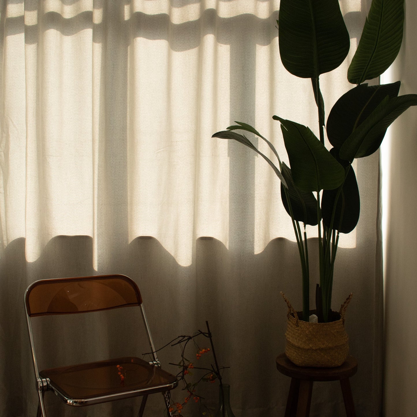 灰色薄麻窗簾 - ZEYA Curtain