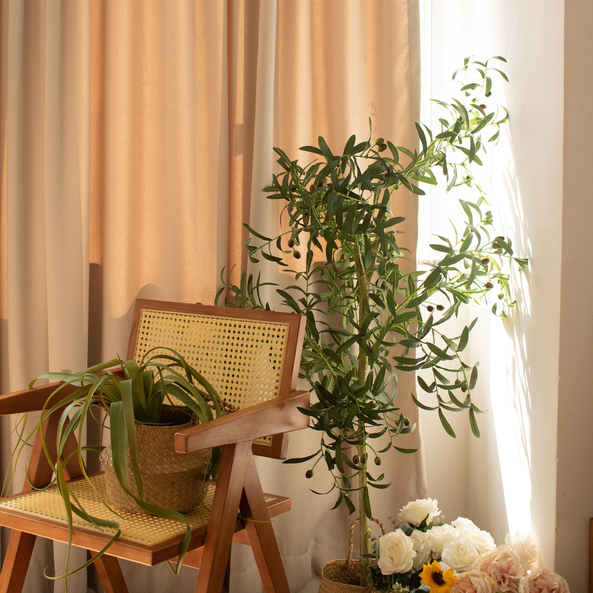 米白松葉絨 遮光窗簾 - ZEYA Curtain