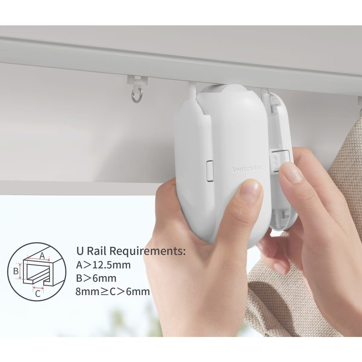 SwitchBot 智能窗簾機器人 U型軌道 - ZEYA Curtain